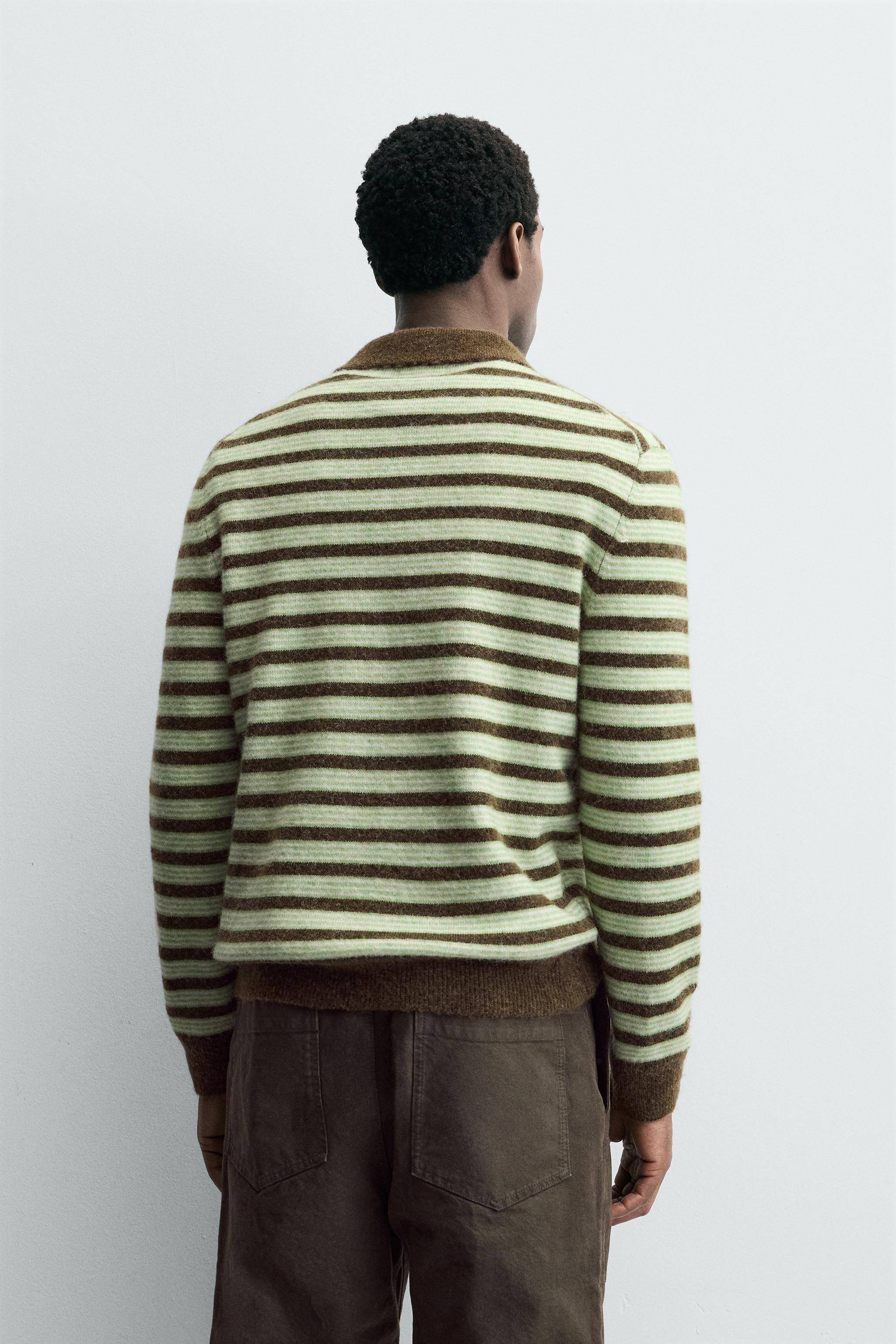 STRIPED KNIT POLO SHIRT